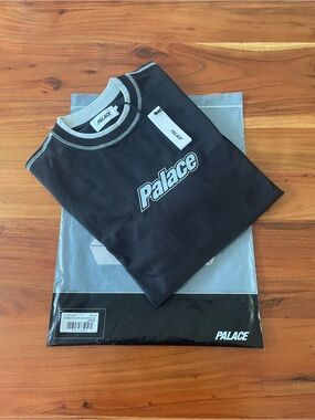 PALACE Double Collar Longsleeve Top Black NWT